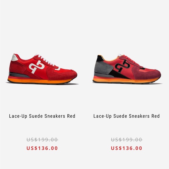 OPP FRANCE LACE UP SUEDE SNEAKERS RED - Picture 16 of 16